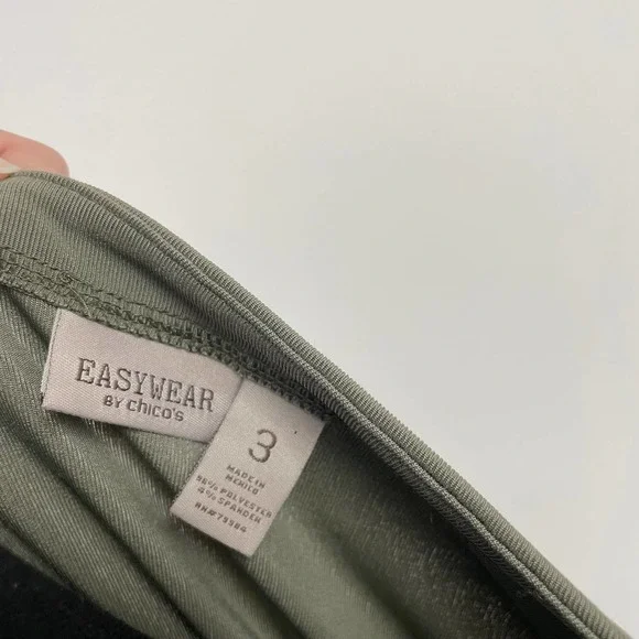 Chico's Easy Wear Short Sleeve Peplum Top Green 16 - Picture 8 of 8